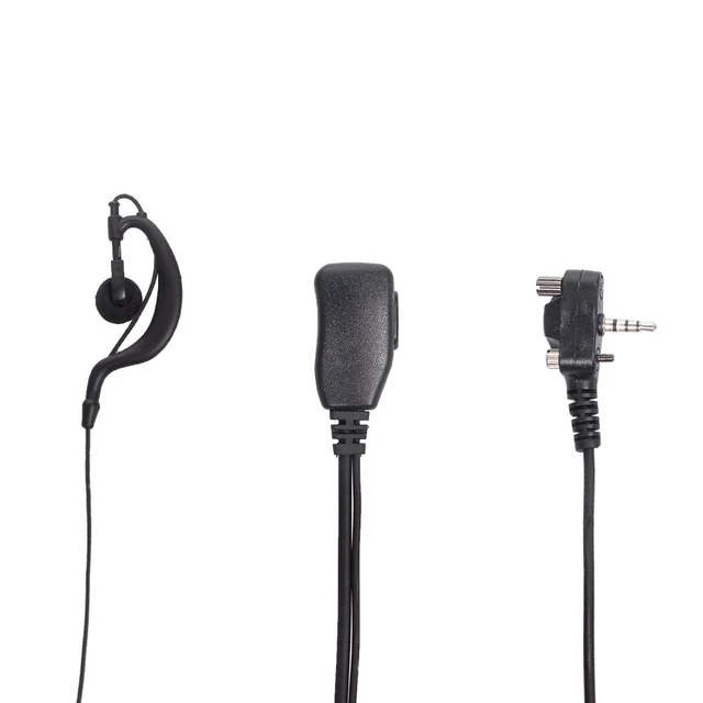 Alt view image 4 of 7 - HEOPBIRD G-Shape Threaded 1-Pin Earpiece Compatible with EVX-261 10-Pack | 10-pack 3.5mm threaded screw lock G-hook headsets with PTT mic compatible with Vertex Standard VX-261 VX-231 radios