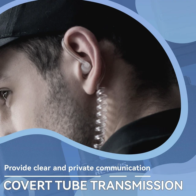 Alt view image 3 of 7 - Retevis RT22P Radio Earpiece, Compatible with Retevis B3H/B3S/RB19/RB19P | Covert Tube, 1 Pin 3.5mm Two Way Radio Earpiece, Walkie Talkie Earpiece with Mic(4 Pack)