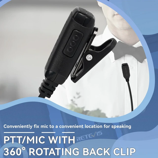 Alt view image 6 of 7 - Retevis RT22P Radio Earpiece, Compatible with Retevis B3H/B3S/RB19/RB19P | Covert Tube, 1 Pin 3.5mm Two Way Radio Earpiece, Walkie Talkie Earpiece with Mic(4 Pack)