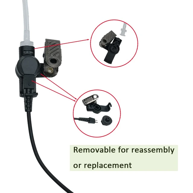 Alt view image 4 of 7 - BVMAG 2 Wire Covert Acoustic Tube Earpiece Compatible with Motorola Ht1250 | Ht750 HT1550 GP328 GP330 GP340 GP360 MTX850 MTX950 Walkie Talkie Two Way Radio
