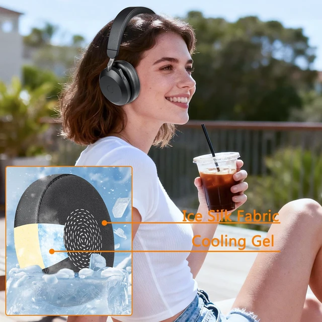 Alt view image 5 of 7 - SOULWIT Cooling Ear Cushions for Jabra Evolve2 75 - Black | (Not Fit Evolve 75), Earpads for Evolve2 75 On-ear Headphones