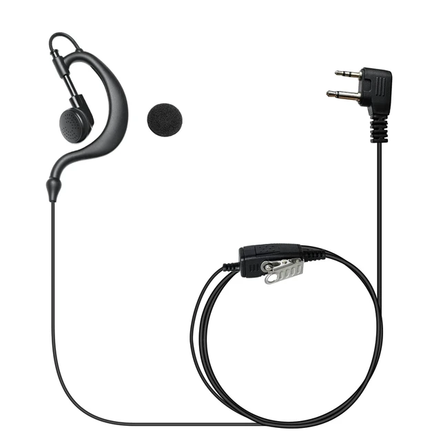 Alt view image 2 of 7 - PZYPYM G-Shape 2 Pin Walkie Talkie Earpiece with PTT Mic, Kevlar Reinforced, Compatible with Midland GXT500 LXT118 GXT Series Radios