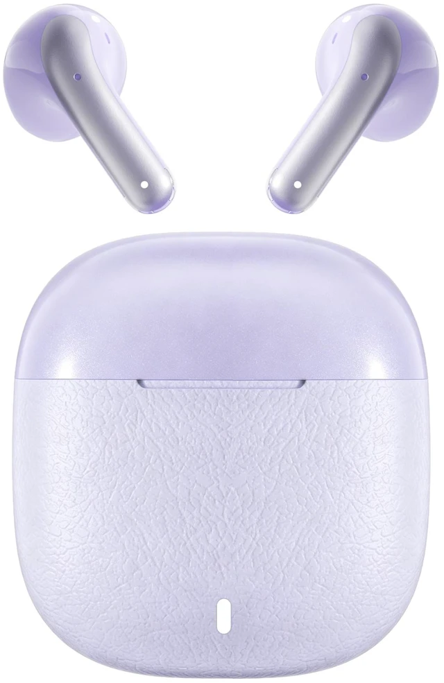 Main image of ROEL-PLAY Wireless Bluetooth Earbuds 45H Bluetooth 6.0 Earbuds, Purple | Noise Cancelling Earbuds, Leather Texture Stereo, 13mm Driver, Long Playtime, Sweat-Splash Resistant
