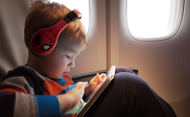 Alt view image 3 of 7 - eKids Spiderman Kids Headphones, Adjustable Headband, Stereo Sound, 3.5Mm Jack, Wired, Tangle-Free, Volume Control, Childrens Headphones Over Ear for School Home, Travel