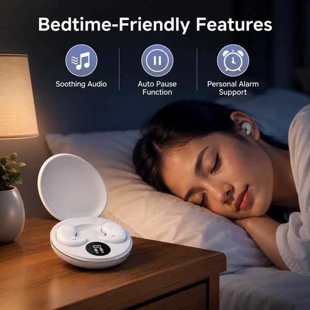 Alt view image 6 of 7 - Wireless Sleep Earbuds, Ultra-Light in-Ear Invisible Earphone | Comfortable Sleep Headphones for Side Sleepers for Night Use