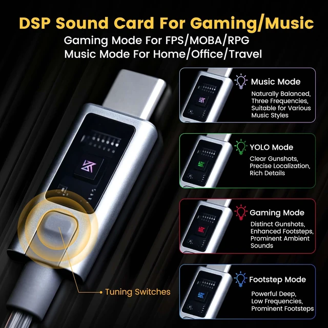 Alt view image 4 of 7 - KZ DSP+DD+BA IEM for Music/Mobile Gaming,USB C Wired Earbuds with Dual Mic | Custom Gaming Dynamic Drivers,DSP Sound Card,Noise Isolating,4Ft Cord, in Ear Monitor For Apple IPhone 15 16 17/IPad/Laptop