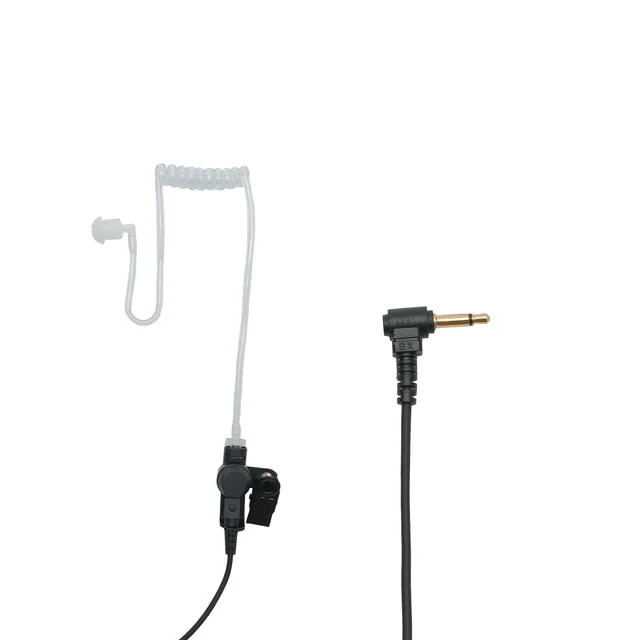 Alt view image 3 of 7 - 3.5mm Listen Only Earpiece with Acoustic Tube Compatible with Radios,5 Pcs | Retractable coil, rotatable earbud. Compatible with shoulder mics and 3.5mm walkie talkie radios