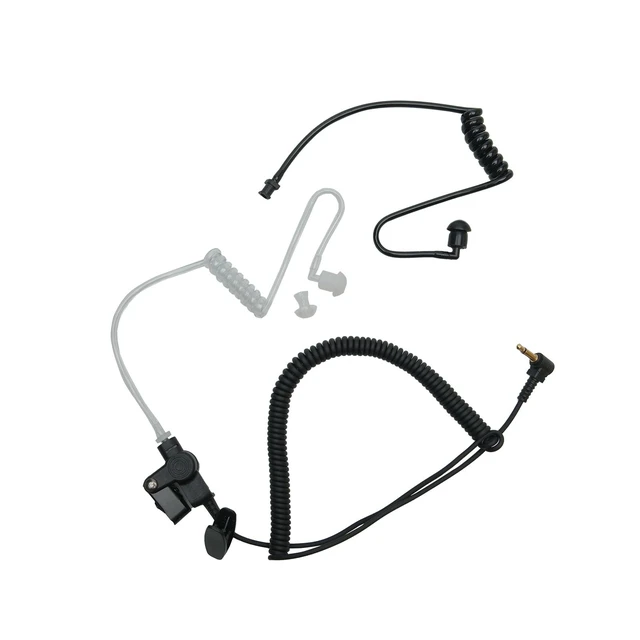 Alt view image 2 of 7 - 3.5mm Listen Only Earpiece with Acoustic Tube Compatible with Radios,5 Pcs | Retractable coil, rotatable earbud. Compatible with shoulder mics and 3.5mm walkie talkie radios