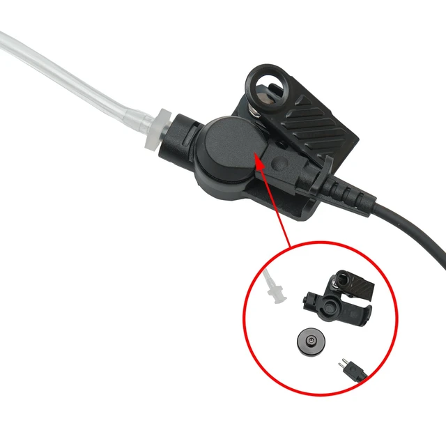 Alt view image 6 of 7 - 3.5mm Listen Only Earpiece with Acoustic Tube Compatible with Radios,5 Pcs | Retractable coil, rotatable earbud. Compatible with shoulder mics and 3.5mm walkie talkie radios