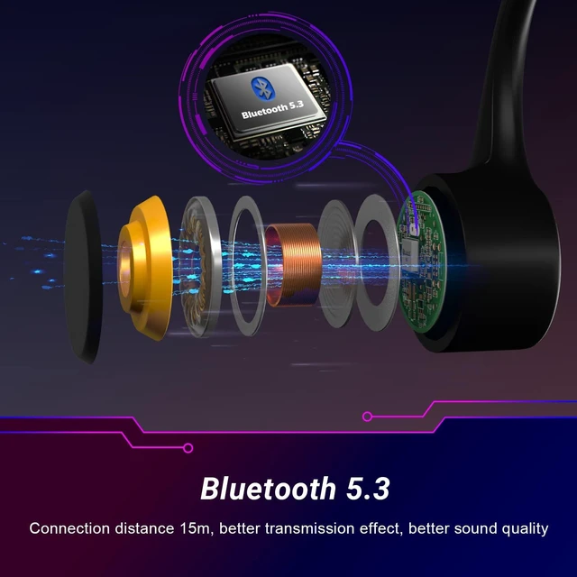 Alt view image 4 of 7 - August EP400 Bone Conduction Headphones Open Ear IP68 Waterproof 16GB MP3 | Bluetooth 5.3, Built-in Microphone, Titanium Frame, Lightweight Wireless Headphones for Running, Cycling, Hiking & Sports