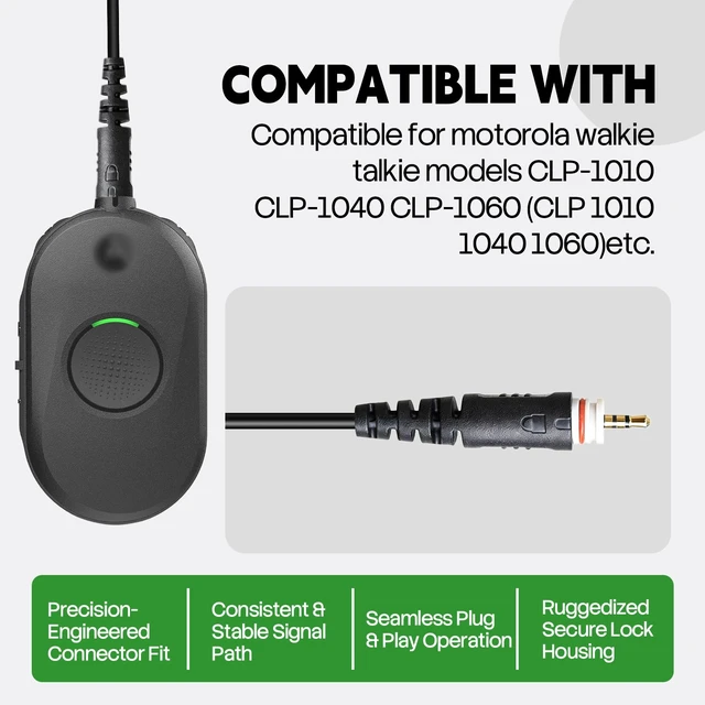 Alt view image 2 of 7 - stdgove 2-Way Radio Earpiece with Mic, G Earhook Headset for Security/Construction, Compatible with Motorola CLP-1010, CLP-1040, CLP-1060 & More Walkie Talkies