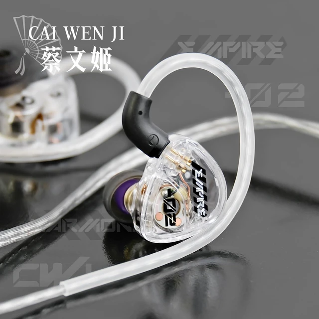 Alt view image 5 of 7 - Jyinudio TANGZU HE Caiwenji IEM, Entry-Level HiFi Wired in Ear Monitor, 10mm Single Dynamic Driver Gaming Earphones, Type C with Mic, White