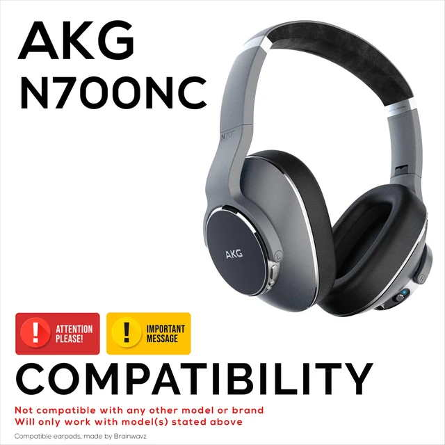 Alt view image 2 of 7 - Replacement Earpads for AKG N700NC Headphones - Soft PU Leather & Memory Foam Ear Pad Cushion for Additional Comfort - by Brainwavz