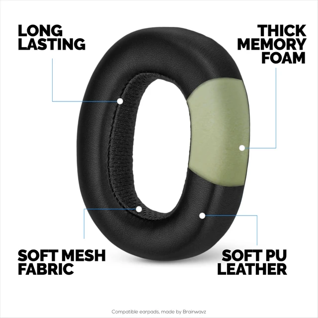 Alt view image 3 of 7 - Replacement Earpads for AKG N700NC Headphones - Soft PU Leather & Memory Foam Ear Pad Cushion for Additional Comfort - by Brainwavz