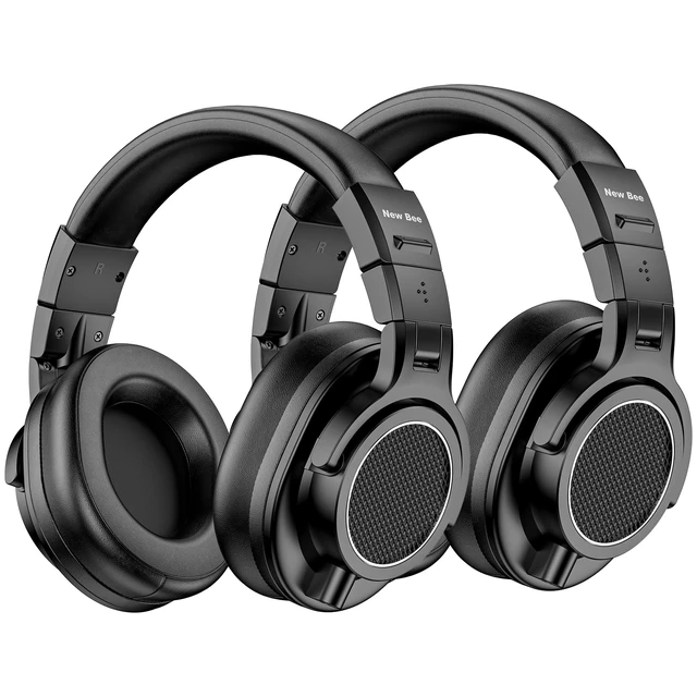 Main image of New Bee 2 Pack Studio Headphones, Wired Headphones with 50mm Drivers, Professional DJ Headphones for Recording Mixing Podcast Guitar Piano, 210g Ultra-Lightweight Design, 3.5/6.35mm Jack