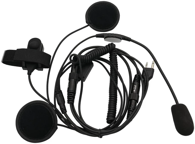 Main image of GoodQbuy Half/Open Face Helmet Motorcycle Earphone Headphone with Microphone for Midland/Alan Midland/Alan GMRS/FRS GXT/LXT GXT1000VP4 LXT500VP3 GXT1050VP4 2 Two Way Radios 2-pin Jack