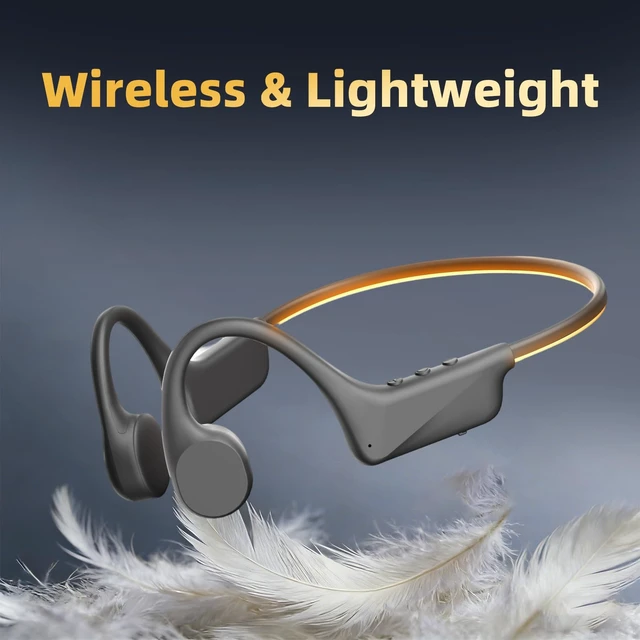 Alt view image 6 of 7 - Potewek Bone Conduction Open Ear Running Headphones with LED Safety Light, Wireless Bluetooth Sports Headset, 13mm Drivers, IP54 Sweat Resistant for Night Running, Cycling, Gym