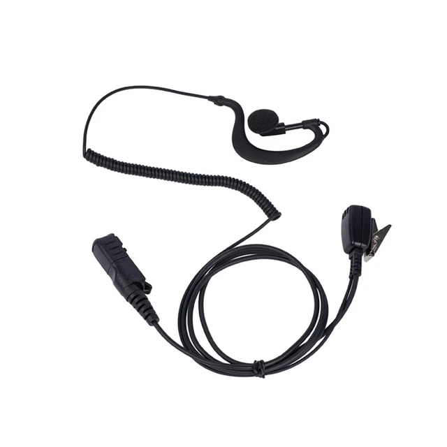 Alt view image 2 of 6 - Klykon 5-Pack G-Shape Earpiece Compatible with Motorola XPR3300e | 5-Pack Bulk Set, Soft G-ring fit, in-line PTT mic, for security teams, hotels, construction