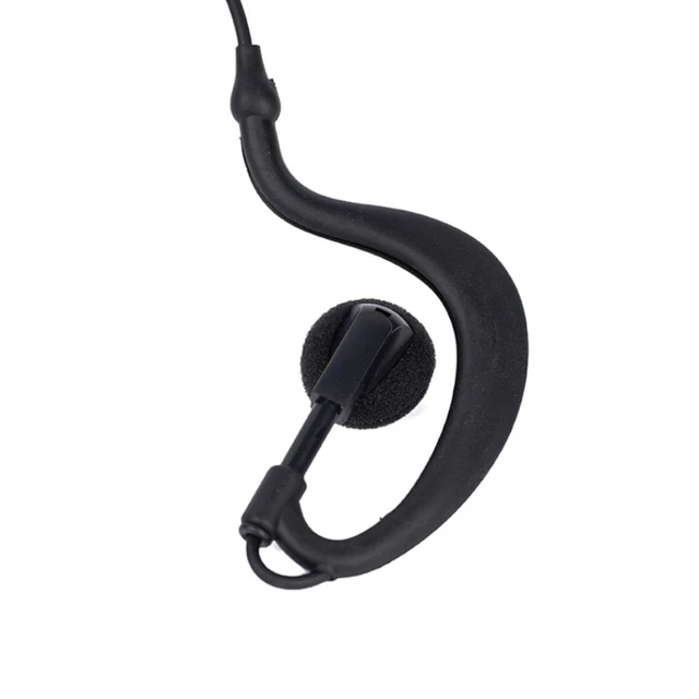 Alt view image 5 of 6 - Klykon 5-Pack G-Shape Earpiece Compatible with Motorola XPR3300e | 5-Pack Bulk Set, Soft G-ring fit, in-line PTT mic, for security teams, hotels, construction