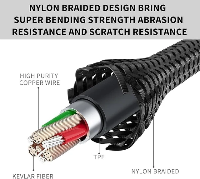 Alt view image 3 of 4 - DLECNFUN Walkie Talkie Earpiece with Mic Nylon Braided Design,2 Way Radio Surveillance Earphones with Cord for Motorola