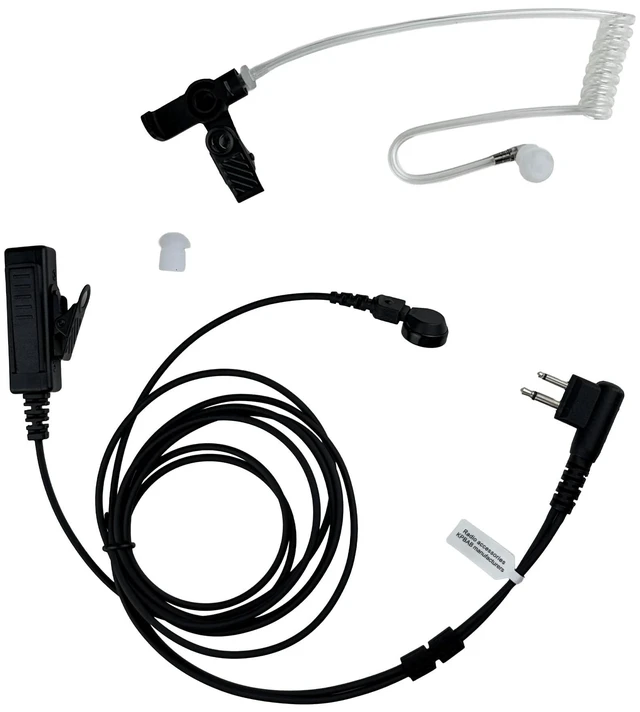 Alt view image 4 of 7 - KPBAB Radio Earpiece with Mic Compatible with Motorola CP200, CP100D 2 Pack | Acoustic tube earpiece with large PTT and rotating clips; fits Motorola CP200, CP100D, CLS1110 and CLS1410 radios
