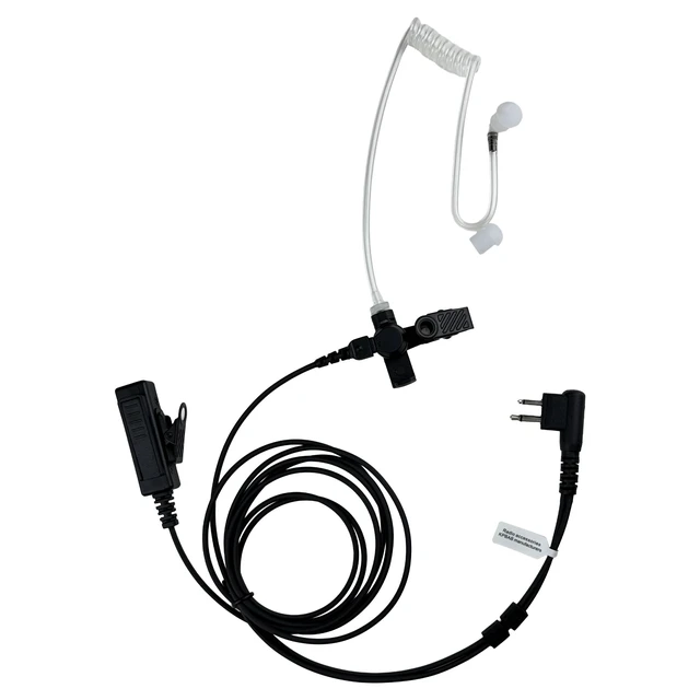 Alt view image 5 of 7 - KPBAB Radio Earpiece with Mic Compatible with Motorola CP200, CP100D 2 Pack | Acoustic tube earpiece with large PTT and rotating clips; fits Motorola CP200, CP100D, CLS1110 and CLS1410 radios