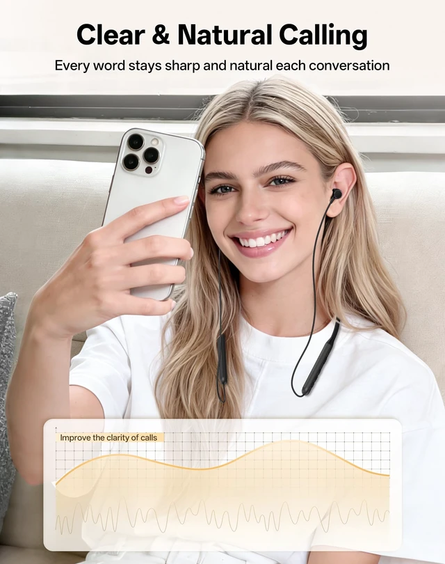 Alt view image 7 of 7 - Toztnix Neckband Bluetooth Headphones, Wireless Bluetooth 6.0 Earbuds with Microphone, Comfortably Light, Deep Bass Earphones 35H Playtime, IPX5 Waterproof, Magnetic Headset for Workout (Black)