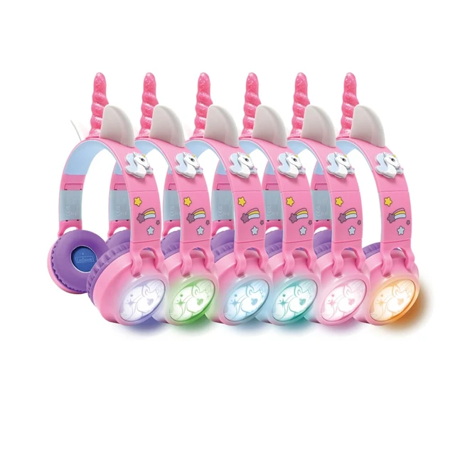 Alt view image 2 of 5 - LEXiBOOK, Unicorn Bluetooth Headphones, HPBT015UNI | 2-in-1 Bluetooth & Wired, 3D unicorn design, Light-up, Volume limited, Pink