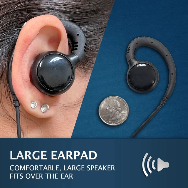 Alt view image 2 of 7 - PROMAXPOWER [5-Pack C-Shape Swivel Earpiece with PTT for Motorola MR350R