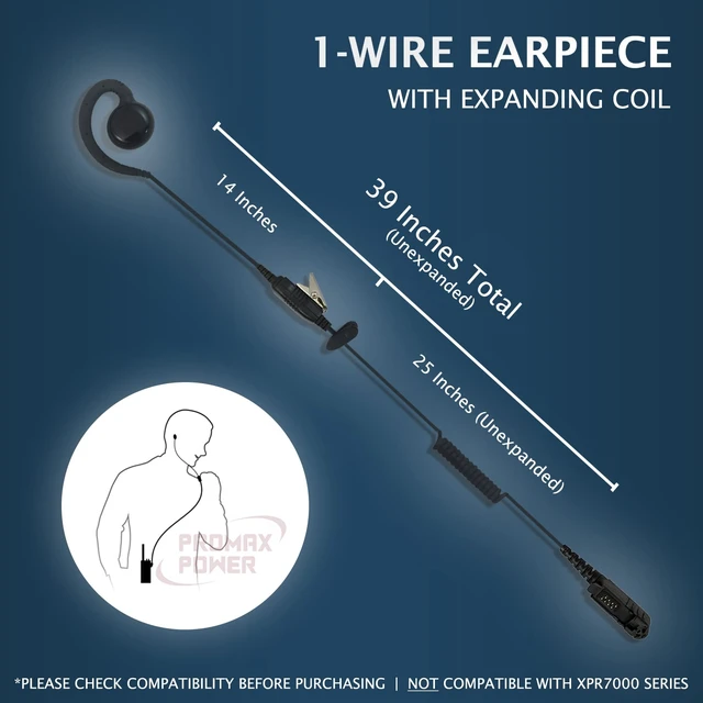 Alt view image 4 of 7 - PROMAXPOWER [5-Pack C-Shape Swivel Earpiece with PTT for Motorola MR350R