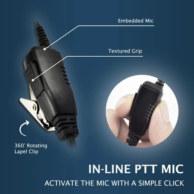Alt view image 6 of 7 - PROMAXPOWER [5-Pack C-Shape Swivel Earpiece with PTT for Motorola MR350R