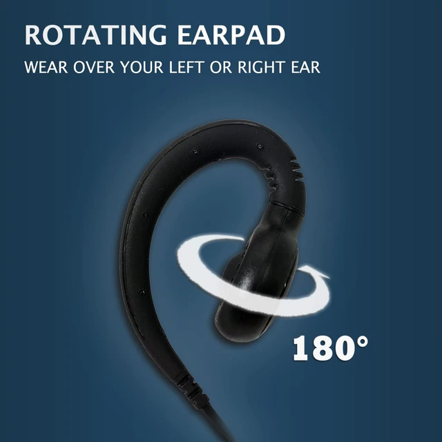 Alt view image 5 of 7 - PROMAXPOWER [5-Pack C-Shape Swivel Earpiece with PTT for Motorola MR350R
