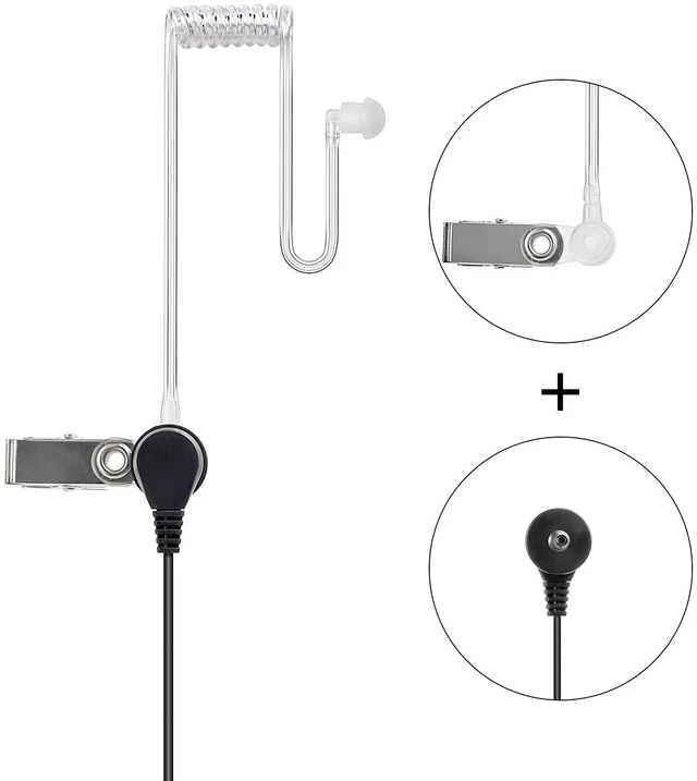Alt view image 3 of 7 - YNIBST 1Pin 2.5mm Walkie Talkie Clear Acoustic Tube Earpiece with PTT 2Pack | for Motorola Talkabout T200 T210TP T260 T470 T478 T480 T600 H2O T802 T605 H2O Two-Way Radio