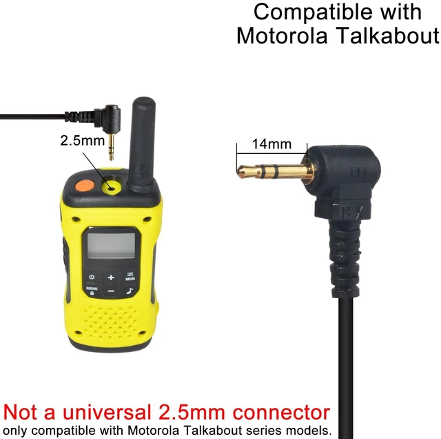 Alt view image 7 of 7 - YNIBST 1Pin 2.5mm Walkie Talkie Clear Acoustic Tube Earpiece with PTT 2Pack | for Motorola Talkabout T200 T210TP T260 T470 T478 T480 T600 H2O T802 T605 H2O Two-Way Radio