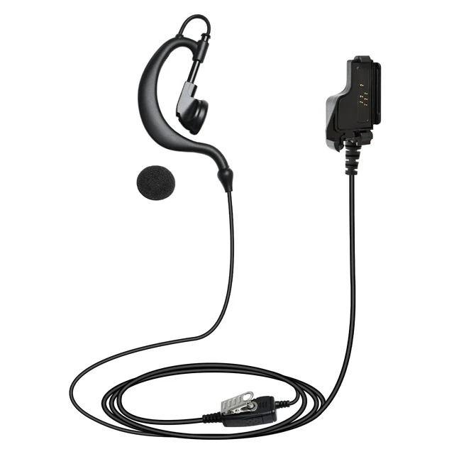 Alt view image 2 of 7 - SVXSODA NX-200 TK-2140 2-Way Radio Earpiece with Mic, Adjustable G Earhook Headset for Long Wear Security/Construction, Compatible with Kenwood NEXEDGE & TK Series