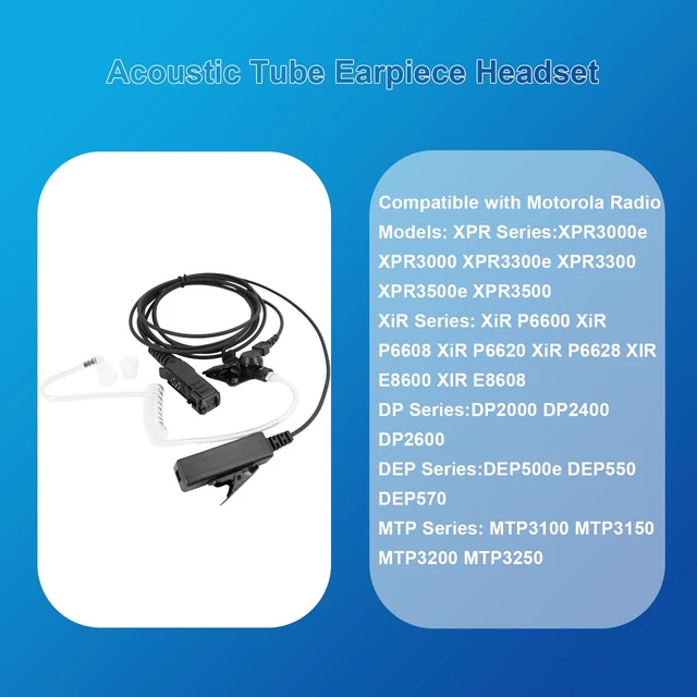 Alt view image 3 of 7 - WANLINCOM 2Pcs G-Shape Earpiece with Mic and PTT for XPR3500e, XPR3300e, XPR3500, XPR3300 RadiosComfortable, Durable, and Clear Sound Transmission