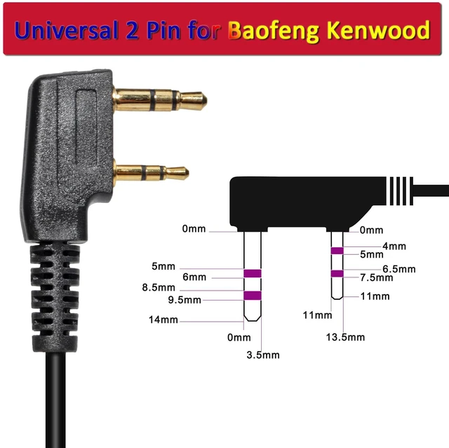 Alt view image 2 of 7 - HYS 1-Wire Earpiece with Mic&PTT for Baofeng Walkie Talkie BF-F8HP BF-F9 UV-82 UV-82HP UV-82C UV-5R UV-5R5 UV-5RA UV-5RE UV-5X3 Kenwood NX TK Series 2pin Radios, G Shape Ear Hook