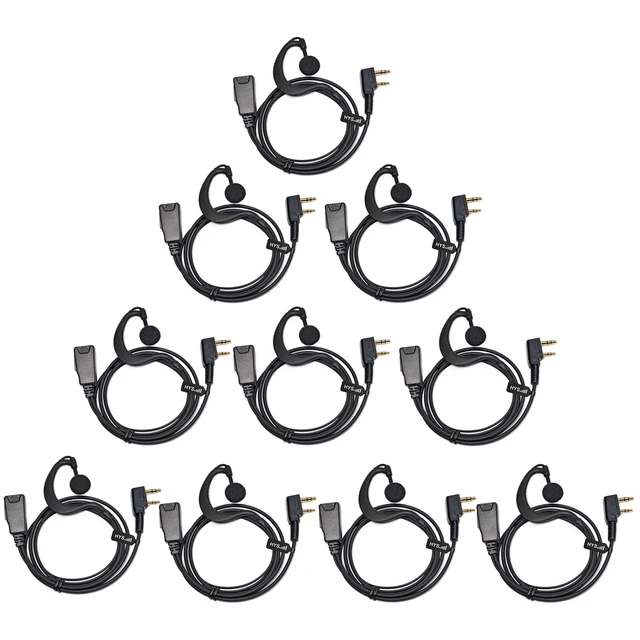 Main image of HYS 1-Wire Earpiece with Mic&PTT for Baofeng Walkie Talkie BF-F8HP BF-F9 UV-82 UV-82HP UV-82C UV-5R UV-5R5 UV-5RA UV-5RE UV-5X3 Kenwood NX TK Series 2pin Radios, G Shape Ear Hook