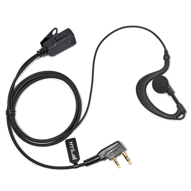 Alt view image 6 of 7 - HYS 1-Wire Earpiece with Mic&PTT for Baofeng Walkie Talkie BF-F8HP BF-F9 UV-82 UV-82HP UV-82C UV-5R UV-5R5 UV-5RA UV-5RE UV-5X3 Kenwood NX TK Series 2pin Radios, G Shape Ear Hook