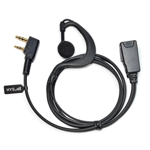Alt view image 7 of 7 - HYS 1-Wire Earpiece with Mic&PTT for Baofeng Walkie Talkie BF-F8HP BF-F9 UV-82 UV-82HP UV-82C UV-5R UV-5R5 UV-5RA UV-5RE UV-5X3 Kenwood NX TK Series 2pin Radios, G Shape Ear Hook