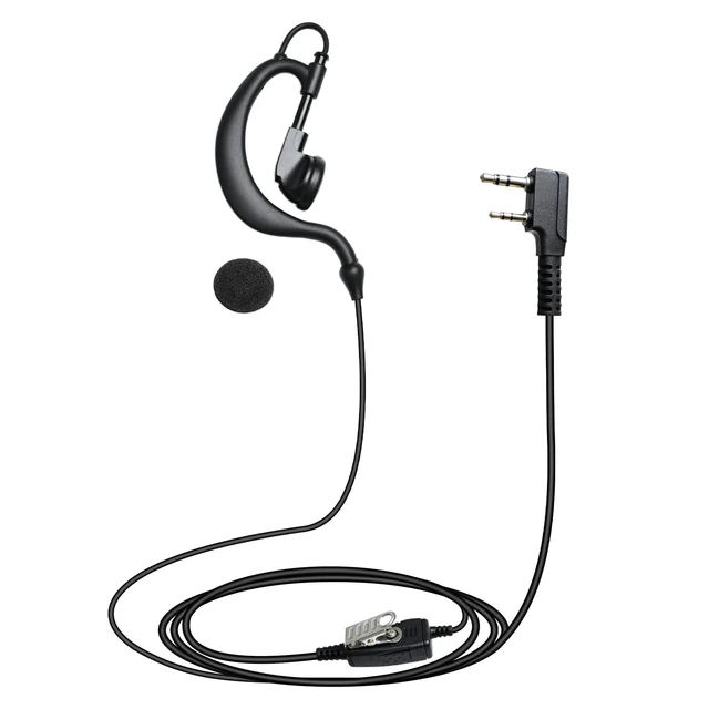 Alt view image 2 of 7 - SVXSODA 2-Way Radio Earpiece with Mic, Adjustable G Earhook Headset for Long Wear Security/Construction, Compatible with Kenwood, Baofeng, Btech, Samcom, Wouxun, TYT and More
