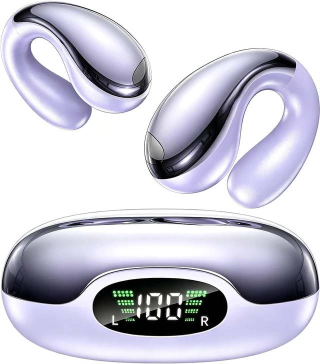 Main image of Clip On Earbuds, Ultra Open Ear Earbuds with AI-Powered Clear Calls | Crystal-Clear Sound Comfortable Secure Fit Clip-On Bone Conduction Earbuds for Running, Outdoor Sports, Gym and Fitness