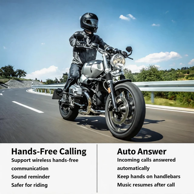 Alt view image 4 of 7 - LYANGET Motorcycle Helmet Bluetooth Earphones, 0.35-Inch Ultra-Thin Wireless 5.0 Headset with Hands-Free Calling & Auto Answer, Supports One-to-Two Device Connection, Easy to Install for Riding