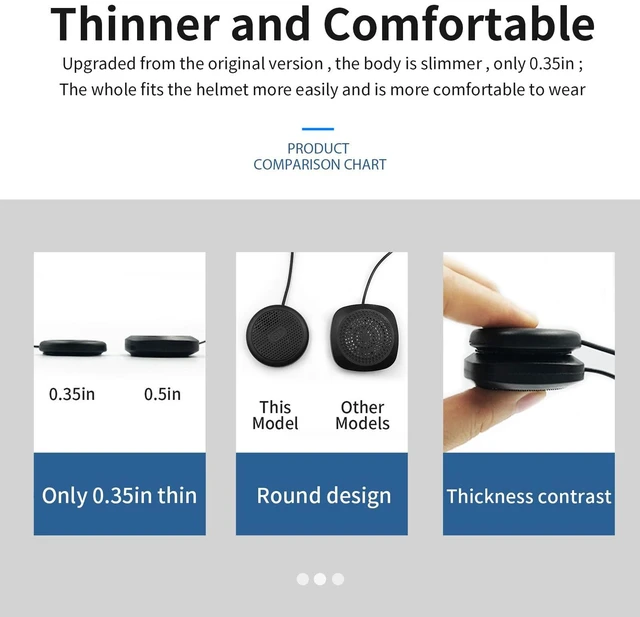 Alt view image 7 of 7 - LYANGET Motorcycle Helmet Bluetooth Earphones, 0.35-Inch Ultra-Thin Wireless 5.0 Headset with Hands-Free Calling & Auto Answer, Supports One-to-Two Device Connection, Easy to Install for Riding