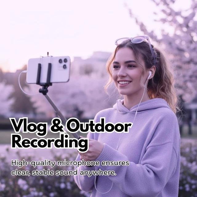 Alt view image 7 of 7 - EzKV Wired Karaoke Microphone Headset Built-in Sound Card Streaming, Singing & Recording Headphones with DSP Mic, Reverb Effects, Zero Latency, for iPhone, Android, USB-C & PC (White)