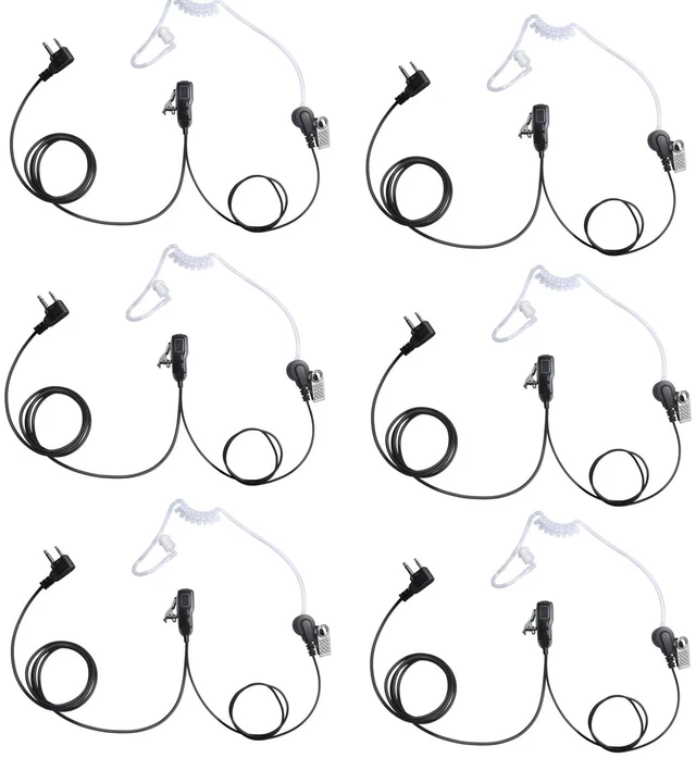 Main image of Transparent Security Ear Piece Earpiece Radio Headset Ptt Vox Mic for Midland gxt1000vp4 gxt1000 gxt1000g lxt600 lxt500vp3 lxt 600pa gxt avph3(6Pack)