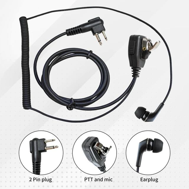 Alt view image 3 of 5 - in-Ear Earbud Earpiece,Bulk 10Pack,2-Way Radio Headset,Small Ptt Ear Piece Surveillance Kit,Compatible with Motoroal 2 Pin Walkie Talkie PR400 CLS1410 CLS1110 CP200 GP300 GP2000 XU2600 CLS1413 CP200D