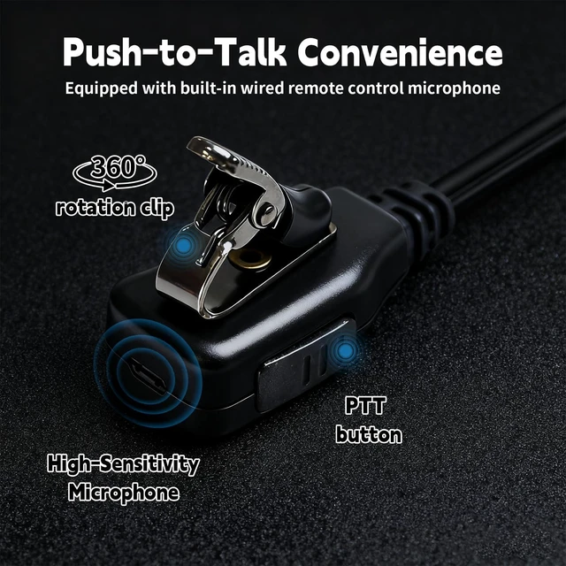 Alt view image 4 of 5 - in-Ear Earbud Earpiece,Bulk 10Pack,2-Way Radio Headset,Small Ptt Ear Piece Surveillance Kit,Compatible with Motoroal 2 Pin Walkie Talkie PR400 CLS1410 CLS1110 CP200 GP300 GP2000 XU2600 CLS1413 CP200D