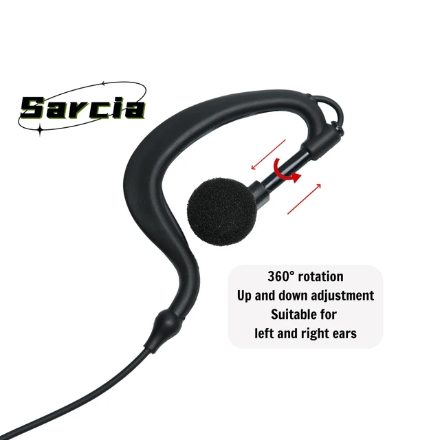 Alt view image 4 of 7 - Sarcia G Shape Earpiece for NX1200 NX1300 K1 RT15 RT21 Two Way Radio,10PCS | K Plug 2 Pin Headset Compatible with UV5R TK3140 TK3360 RT22 RT68 Pxton Betch Walkie Talkie