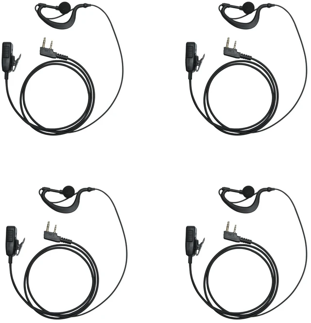 Main image of Sarcia K Type 2PIN Earpiece for K1 NX1300 TK3360 RT15 RT21 Radio, 4 PCS | G Shape Headset Compatible with Pxton NX1000 NX1200 TK3140 RT22 RT68 RT86 H-777S Walkie Talkie